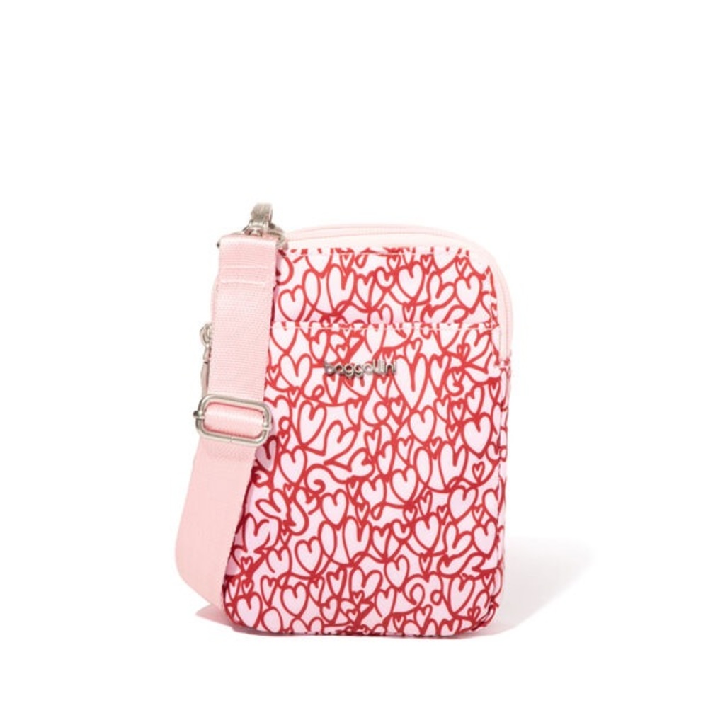 Baggallini Red and Pink Heart Crossbody Travel Bag Valentine’s Day Holiday